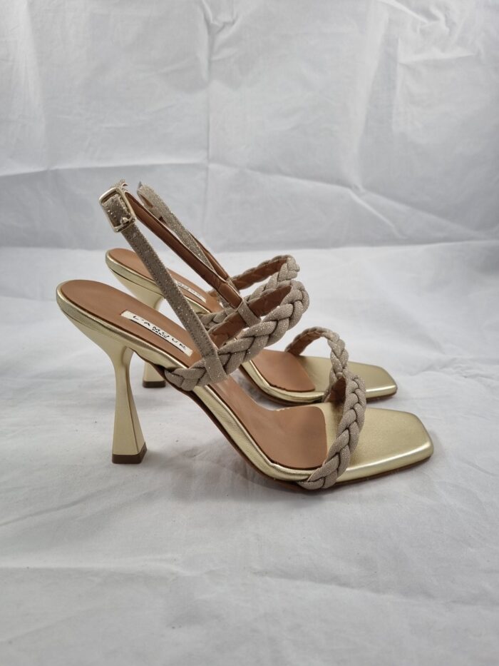Sandali L'Amour in nappa glitter platino art.A222 - immagine 1