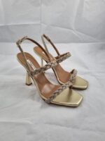Sandali L'Amour in nappa glitter platino art.A222 - immagine 3