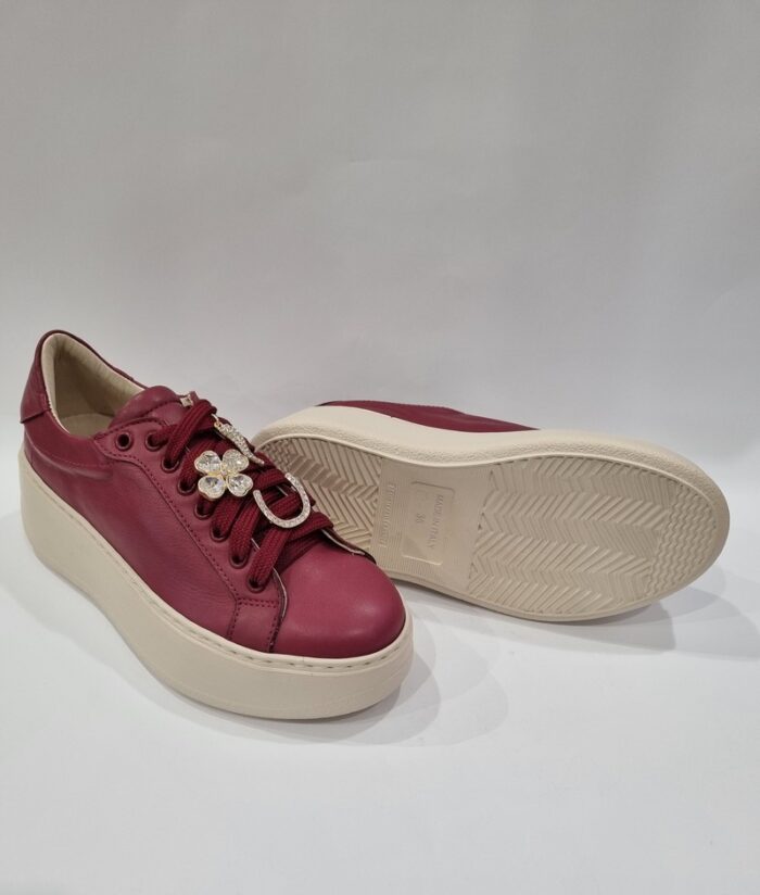 Sneakers platform Crown bordeaux con accessori art.1719 - immagine 5