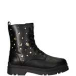 Anfibio donna 4Us paciotti nero con borchie oro art.43190