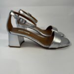 Sandali con tacco L'Amour laminato argento art.147