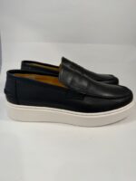 Slip on Exton pelle blu art.832