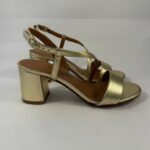 Sandali con tacco L'Amour laminato platino art.324