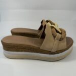 Ciabatta Repo scamosciato beige con accessorio corda art.13131