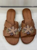 Ciabatta flat Tsakiris mallas cuoio con accessorio art.500 - immagine 4