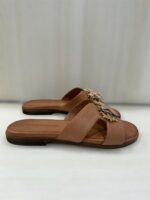 Ciabatta flat Tsakiris mallas cuoio con accessorio art.500