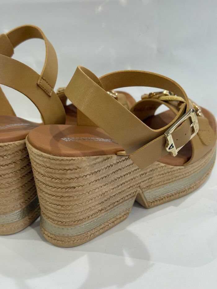 Sandali con zeppa Valleverde avorio con accessorio art.49201 - immagine 6