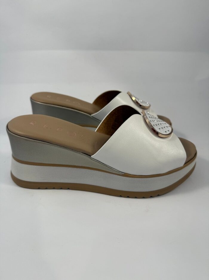 Ciabatta con zeppa Repo bianco art.21138 - immagine 1