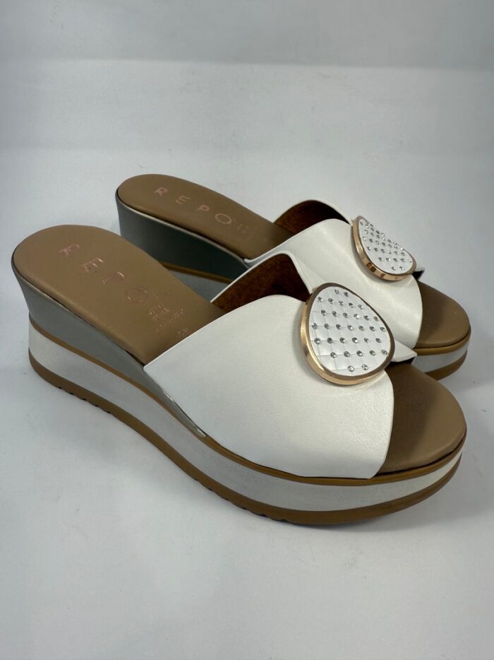 Ciabatta con zeppa Repo bianco art.21138 - immagine 3