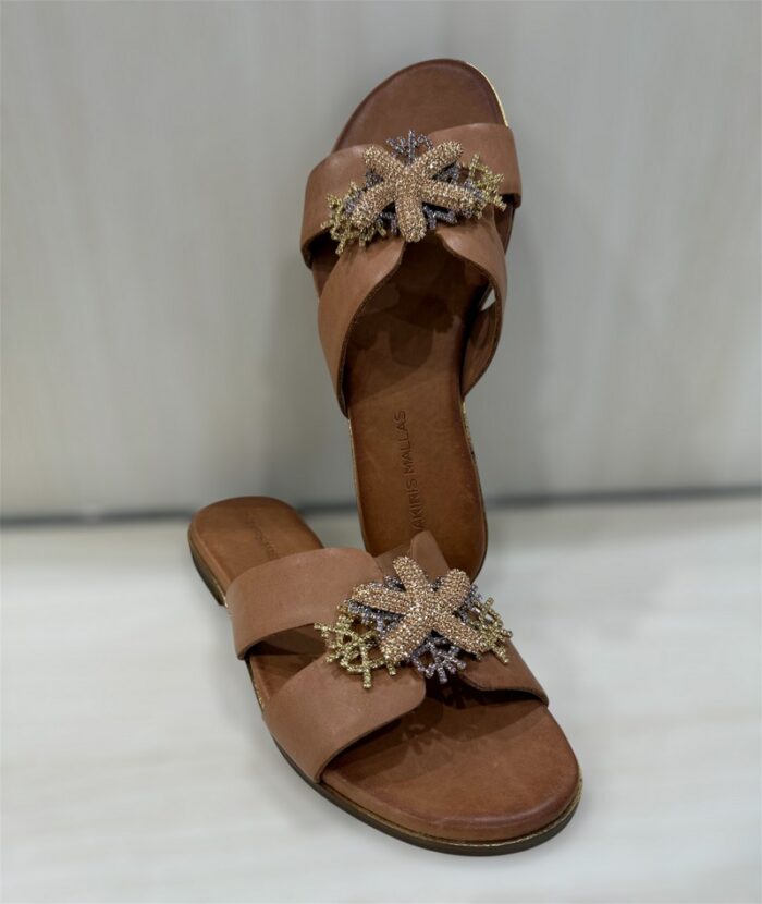 Ciabatta flat Tsakiris mallas cuoio con accessorio art.500 - immagine 6