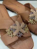 Ciabatta flat Tsakiris mallas cuoio con accessorio art.500 - immagine 5