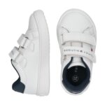 Sneakers Tommy Hilfiger bimbo doppio velcro bianco/blu art.34062 - immagine 4