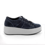 Sneakers platform Igi&Co velluto blu con accessorio removibile art.8671400