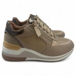 Sneakers Keys donna pelle beige art.11243