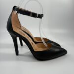 Décolleté Onde Piane nero con cinturino alla caviglia art.34128