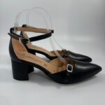 Décolleté Onde Piane nero con tacco grosso art.1444