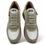 Sneakers Keys camoscio beige con inserti oro art.11282 - immagine 4