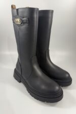 Stivale Alviero Martini donna nero con logo in metallo oro art.2310 - immagine 3