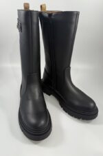 Stivale Alviero Martini donna nero con logo in metallo oro art.2310 - immagine 5