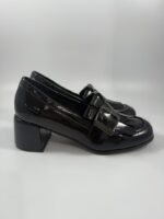 Mocassino con tacco Keys vernice nero art.11501