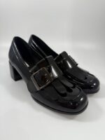 Mocassino con tacco Keys vernice nero art.11501 - immagine 3