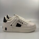 Sneakers Icon uomo bianco con inserti neri art.04135
