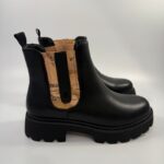 Stivaletti Alviero Martini neri con inserto stampa geo classic art.1237