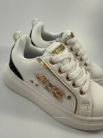 Sneakers bambina 4Us paciotti bianco con strass art.25990 - immagine 4