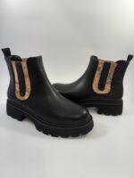 Stivaletti Alviero Martini neri con inserto stampa geo classic art.1237 - immagine 5