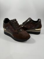 Sneakers con zeppa Valleverde marrone art.36426 - immagine 5