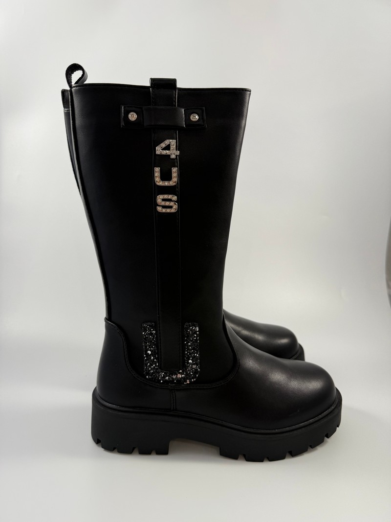 FL26--_40 Stivali 4Us Paciotti bambina nero con strass art.24271 - immagine 1