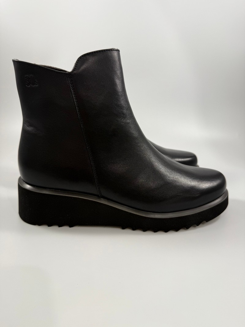 FL26--_60 Stivaletti con zeppa Leios pelle nero art.4425 - immagine 1