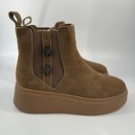 Polacchetto con zeppa Julien camoscio taupe art.i87