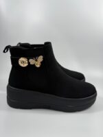 Polacchetto con zeppa Donna Serena nabuk nero art.5721