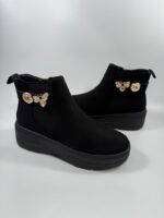 Polacchetto con zeppa Donna Serena nabuk nero art.5721 - immagine 5