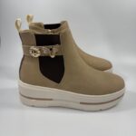 Polacchetto con zeppa Donna Serena nabuk beige art.5721