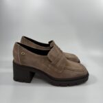 Mocassino con tacco Donna Serena scamosciato taupe art.5851