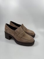 Mocassino con tacco Donna Serena scamosciato taupe art.5851 - immagine 3