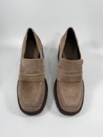 Mocassino con tacco Donna Serena scamosciato taupe art.5851 - immagine 4