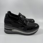 Slip on Donna Serena nero con accessorio gioiello art.5718