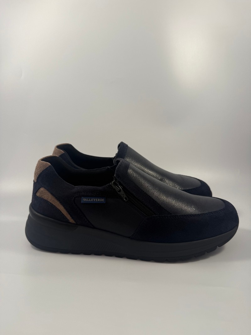 FL26-- Mocassino uomo Valleverde scamosciato blu art.VY907 - immagine 1