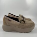 Mocassino con zeppa Callaghan nabuk beige art.61606