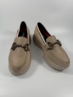 Mocassino con zeppa Callaghan nabuk beige art.61606 - immagine 5