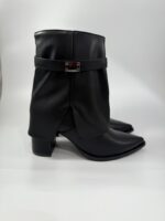 Stivaletto Julien con tacco e risvolto nero art.372