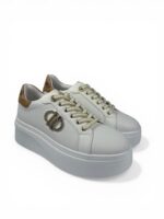 Sneakers platform Alviero Martini bianco con dettaglio oro art.1473 - immagine 3