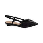 Slingback keys rafia nero con accessorio art.12240