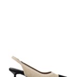 Slingback Keys in maglia nero/beige art.12101