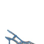 Slingback Keys intrecciata celeste art.12060