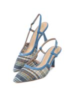 Slingback Keys intrecciata celeste art.12060 - immagine 4