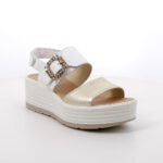 Sandali con zeppa Igi&Co platino/bianco art.1164522 - immagine 3